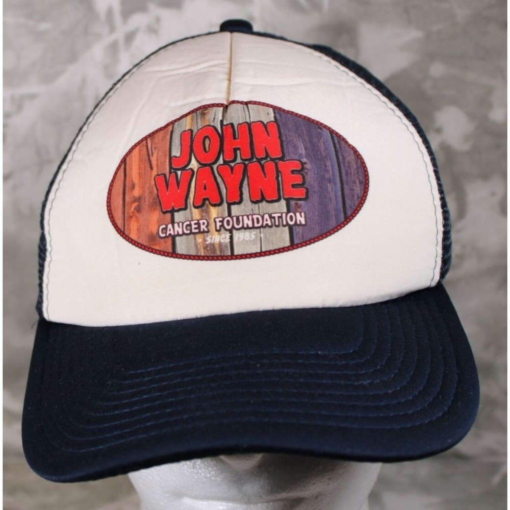 John Wayne Cancer Foundation Foam Trucker Mesh Hat Blue Snap Back